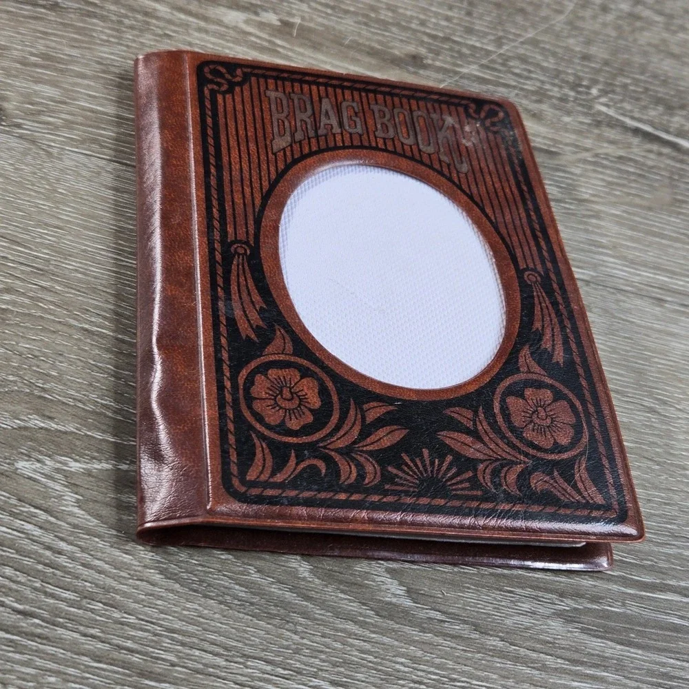 Brag Book Photo Album Pocket Size‎ Brown Faux Leather Floral Tested
